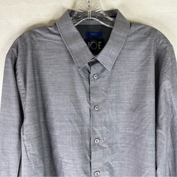Joseph Abbound Button Down Shirt Men’s Gray Black Polka Dot Slim Fit Long Sleeve - Picture 3 of 8